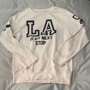 Pull&Bear Cream Sweater with Black Lettering